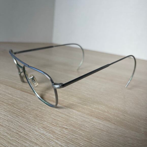 Vintage Randolph Engineering 6 1/2 Sunglasses 52-20 Matte Chrome FRAMES ONLY - Picture 3 of 8